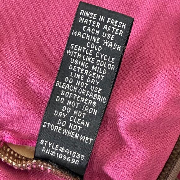 Y2K Athleta Mod Retro Print Bikini Top Coconut Girl SoCal Surfer Beach Summer M - Picture 5 of 6